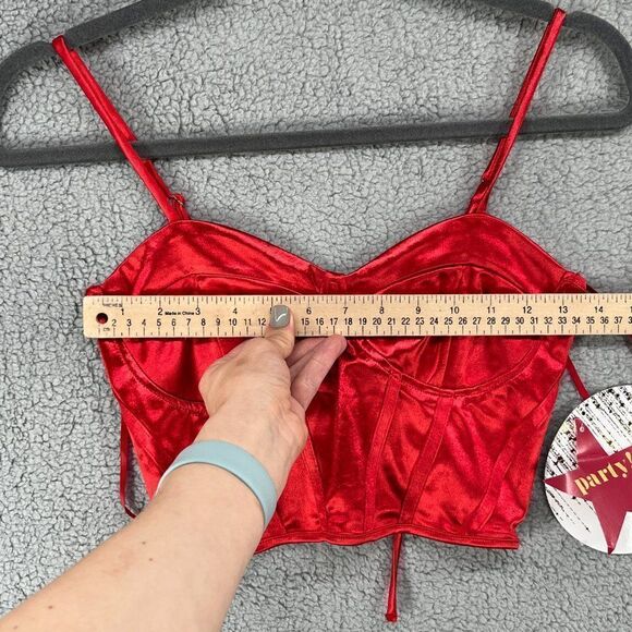 Mixed threads los angeles corset top satin red sz small NWT - Picture 3 of 9